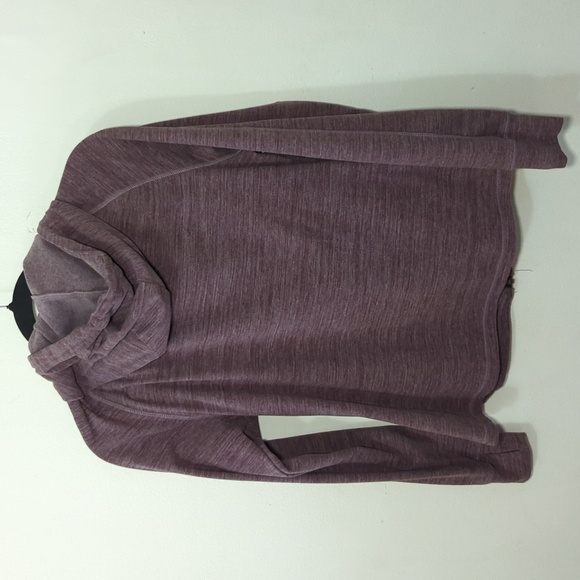 Avalanche Double Peached Heather Sweatshirt Purple Full-Zip Thumbholes Size M - Picture 4 of 4